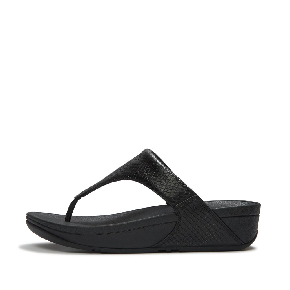 FitFlop Lulu Snake Toe-Post Sandals