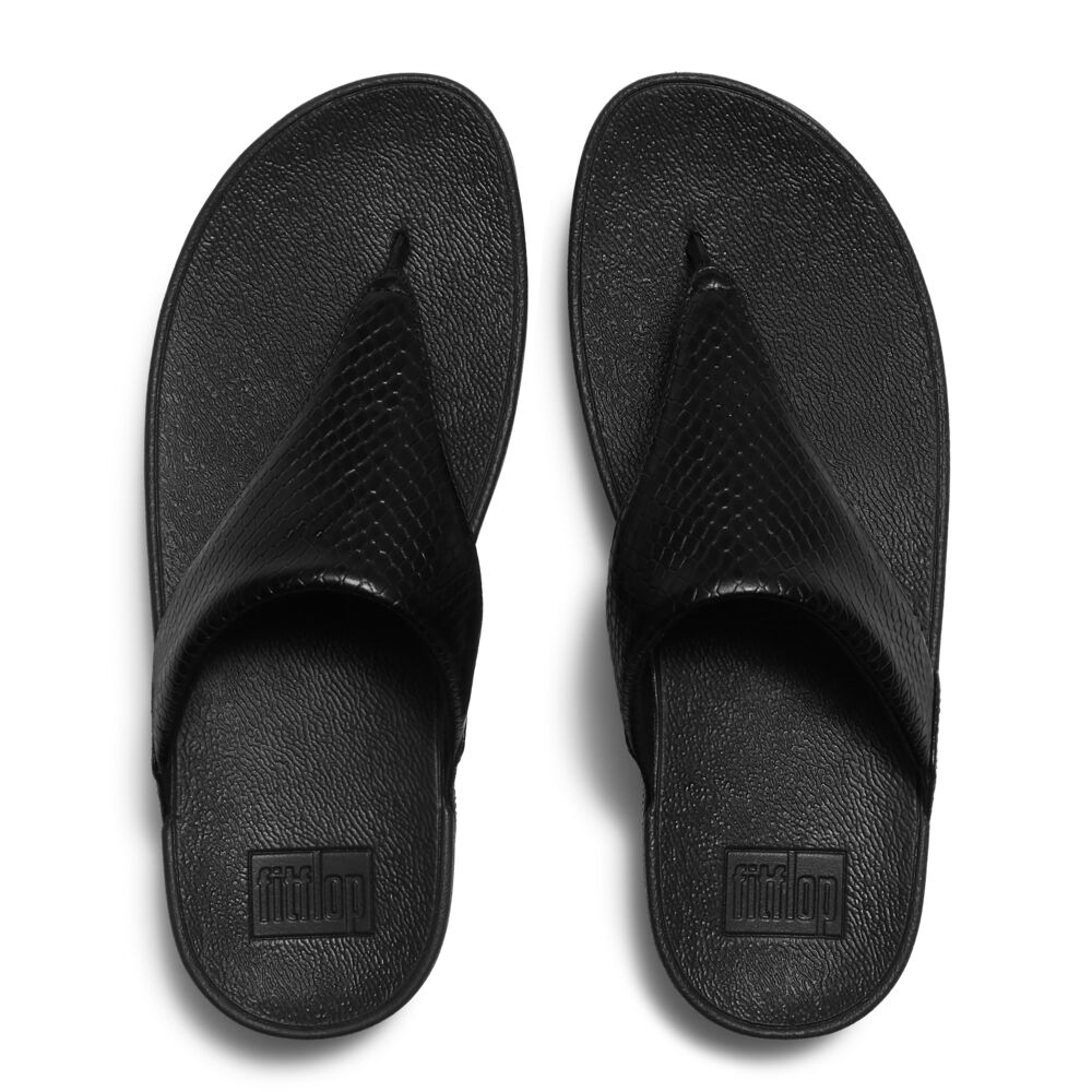 FitFlop Lulu Snake Toe-Post Sandals