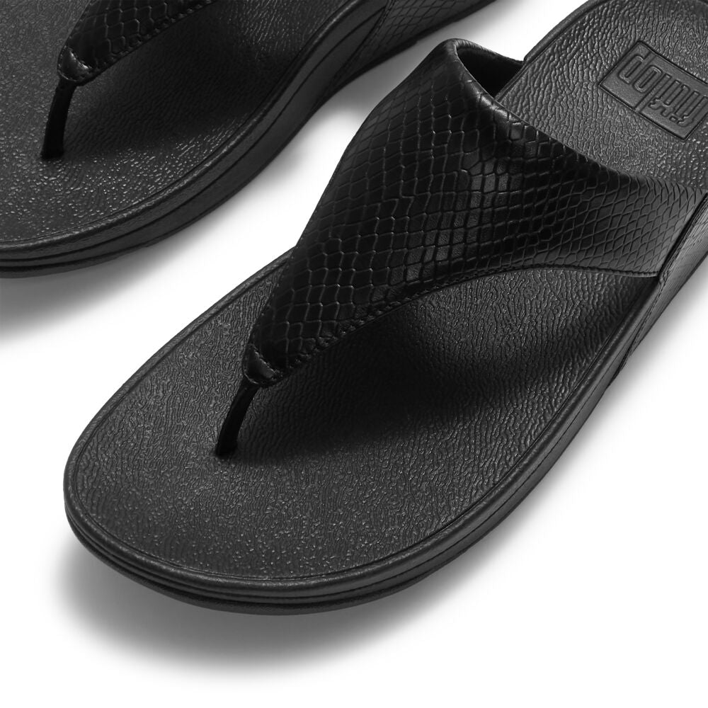 FitFlop Lulu Snake Toe-Post Sandals