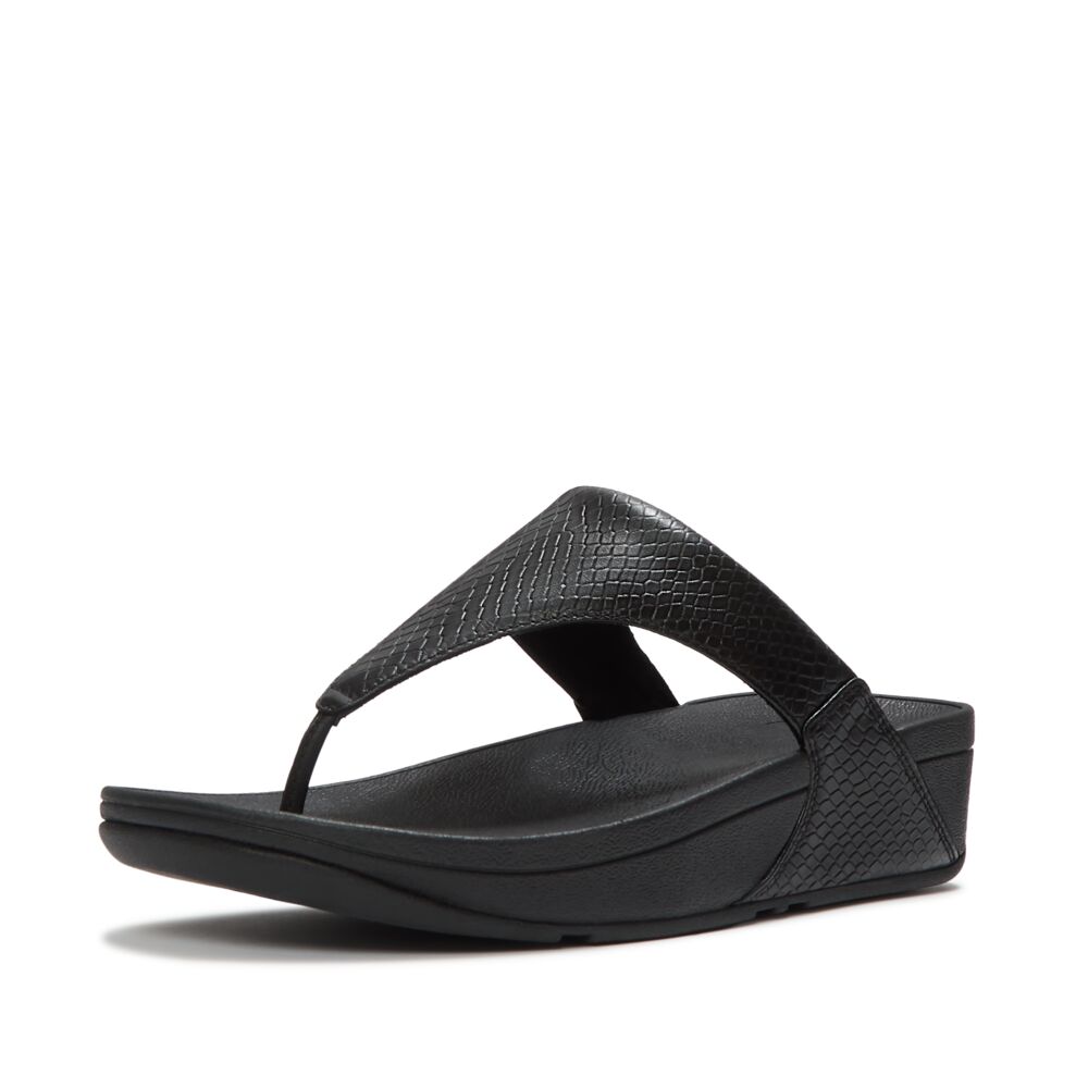 FitFlop Lulu Snake Toe-Post Sandals