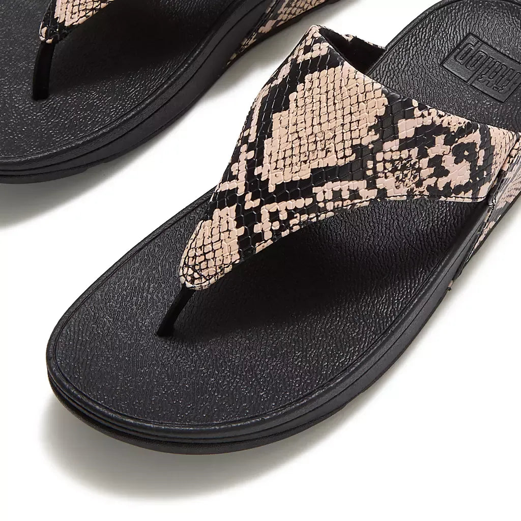 FitFlop Lulu Snake Toe-Post Sandals