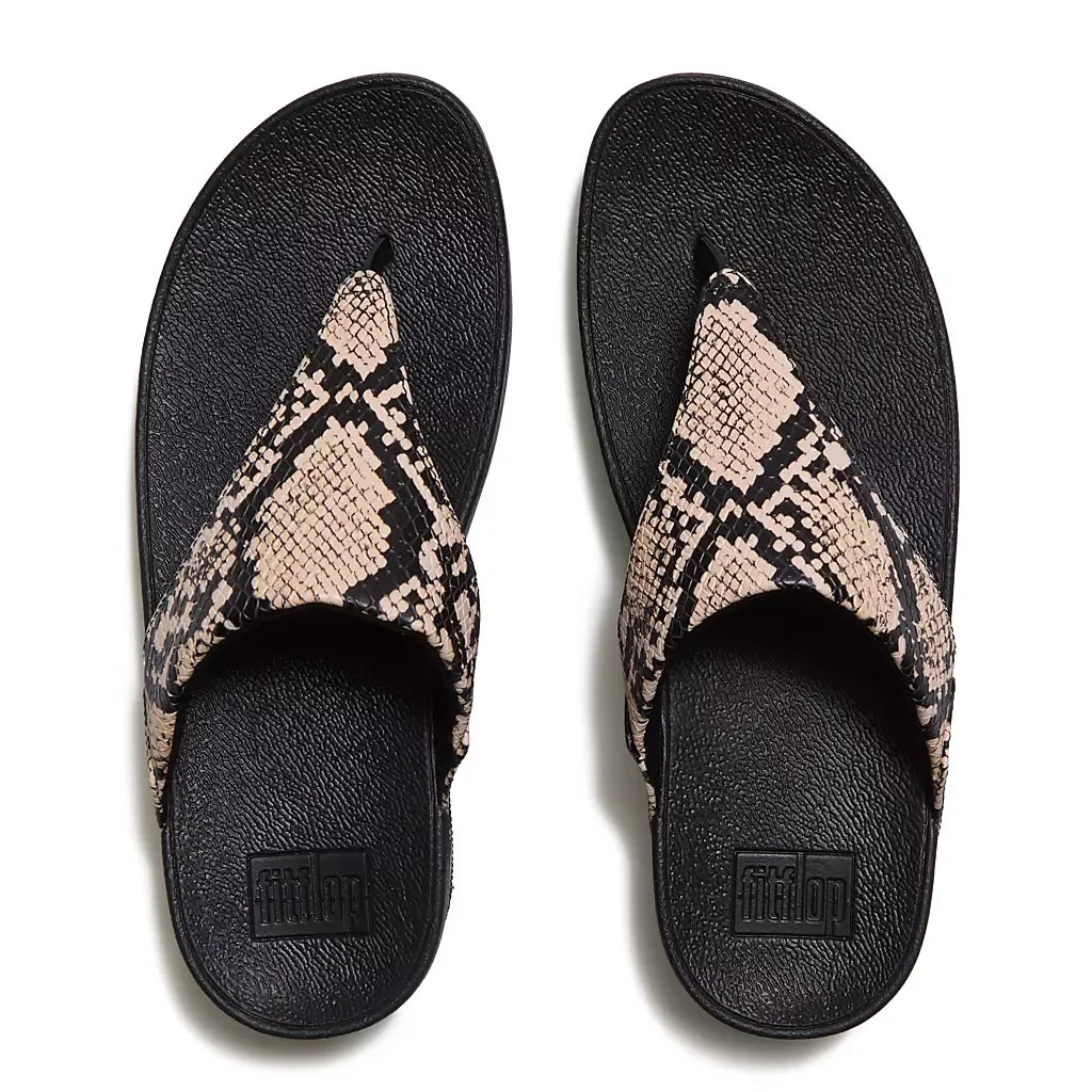 FitFlop Lulu Snake Toe-Post Sandals