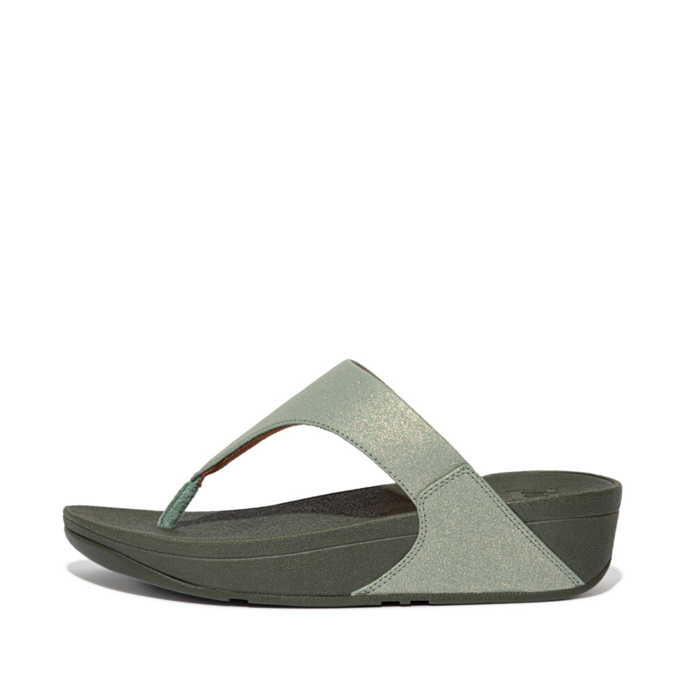 FitFlop FitFlop Lulu Shimmer Toe-Post Sandal Bay Green 4 