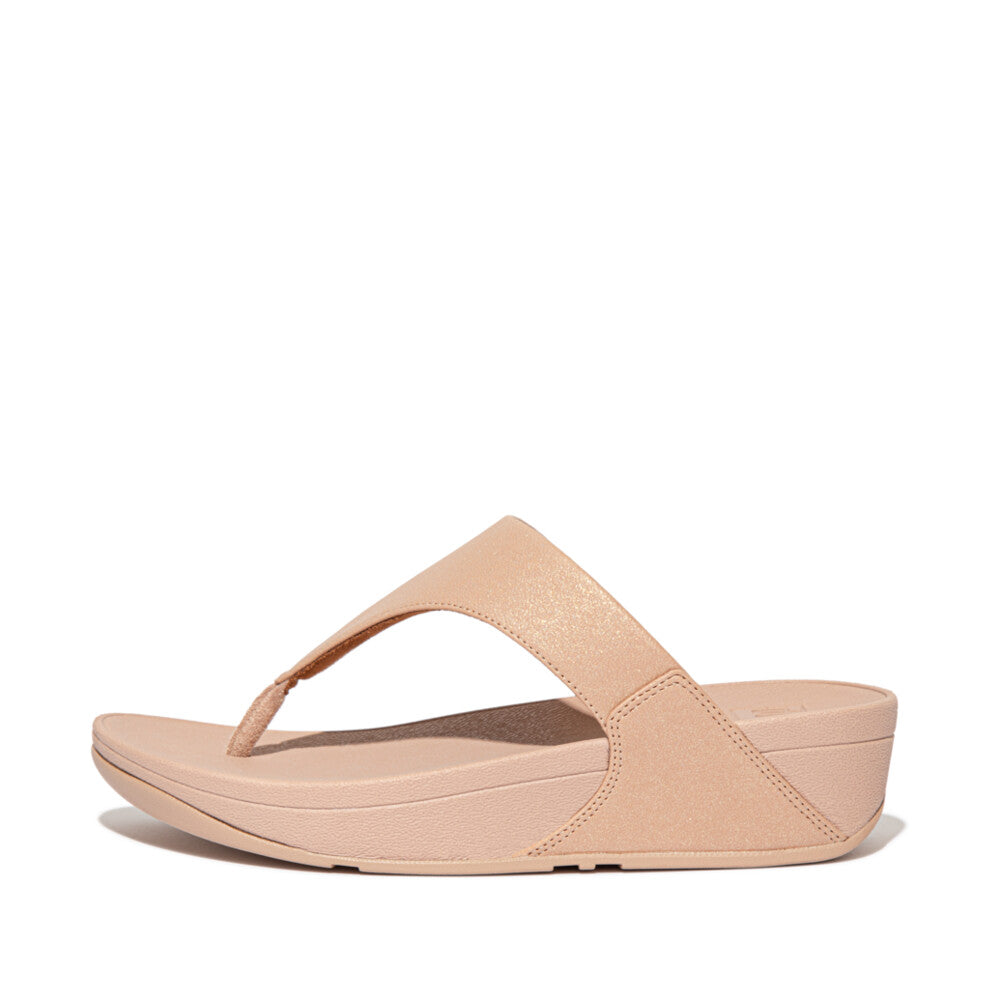FitFlop Lulu Shimmer Toe-Post Microwobbleboard Beige 3