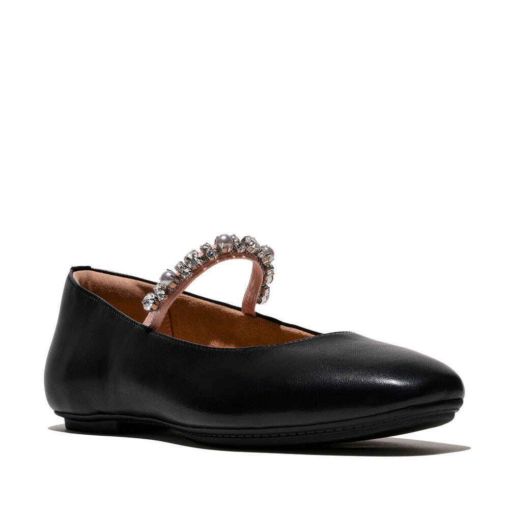 FitFlop FitFlop DELICATO Pearls-And-Crystal Soft-Leather Mary Janes Shoes