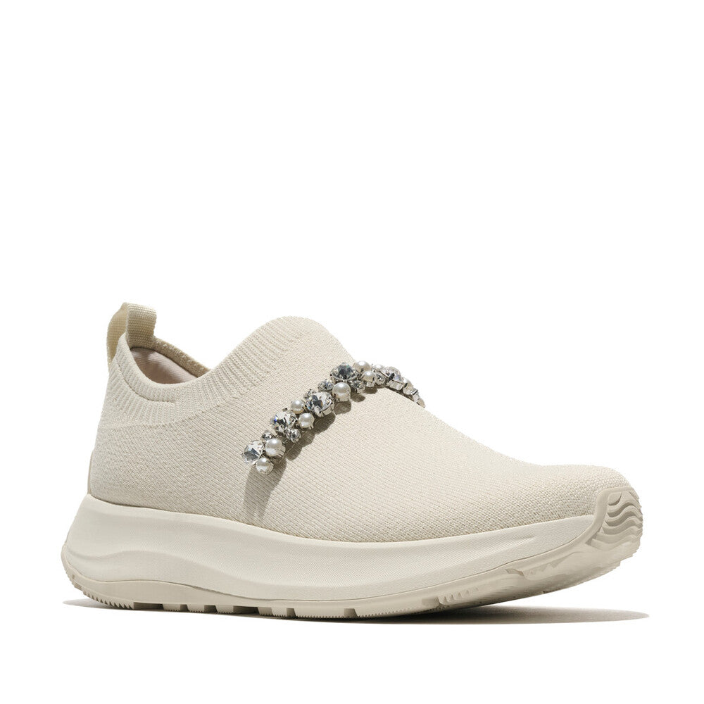 FITFLOP F-MODE Flow Pearl and Crystal Knit SNEAKER