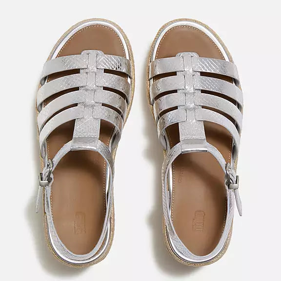 PLATFFORMS Leather Espadrille Wedge Sandals