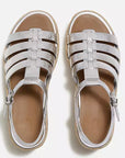 PLATFFORMS Leather Espadrille Wedge Sandals