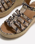 PLATFFORMS Leather Espadrille Wedge Sandals