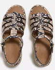 PLATFFORMS Leather Espadrille Wedge Sandals