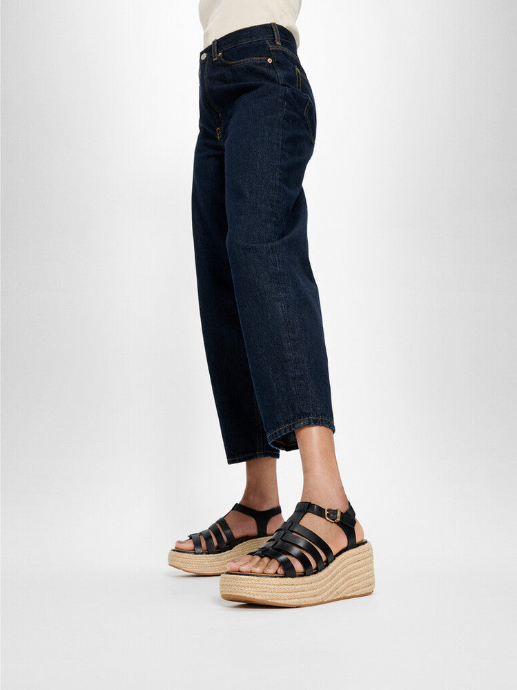 Trenton PLATFFORMS Espadrille Leather Fisherman Wedge Sandals