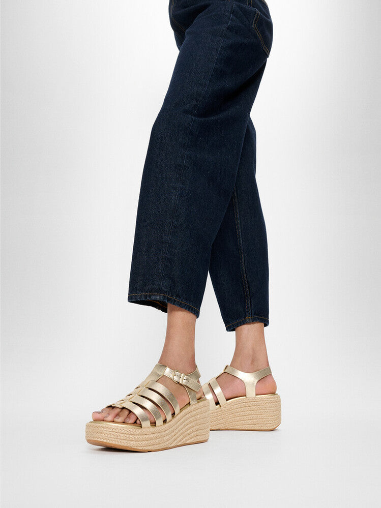 Trenton PLATFFORMS Espadrille Leather Fisherman Wedge Sandals