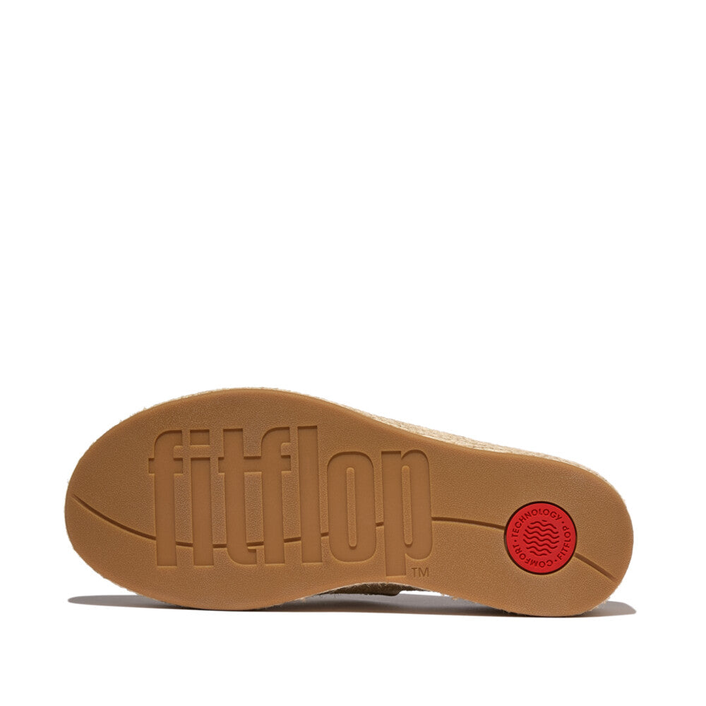 FitFlop PLATFFORMS Espadrille Metallic-Leather Wedge Slides Slide