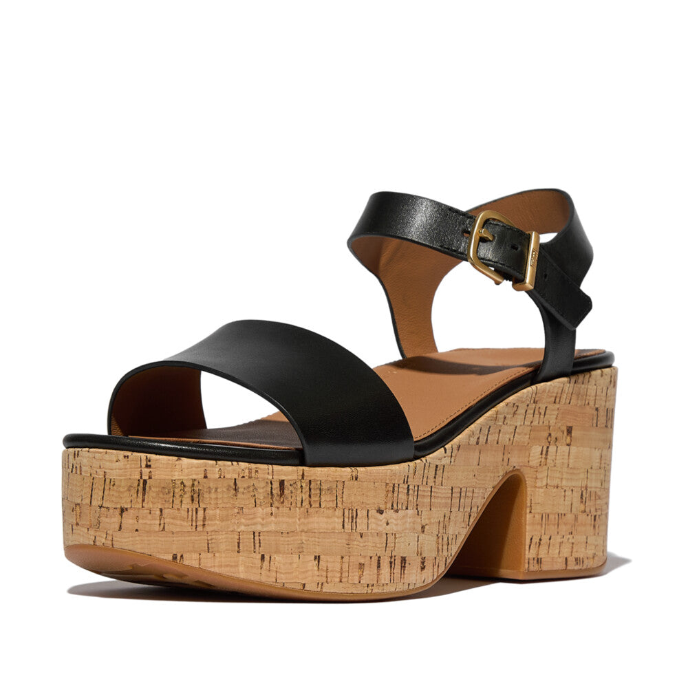 Trenton PLATFFORMS Leather/Cork Heeled Ankle-Strap Sandals Sandal