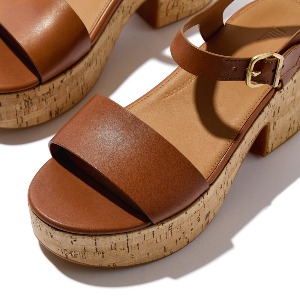 Trenton PLATFFORMS Leather/Cork Heeled Ankle-Strap Sandals Sandal