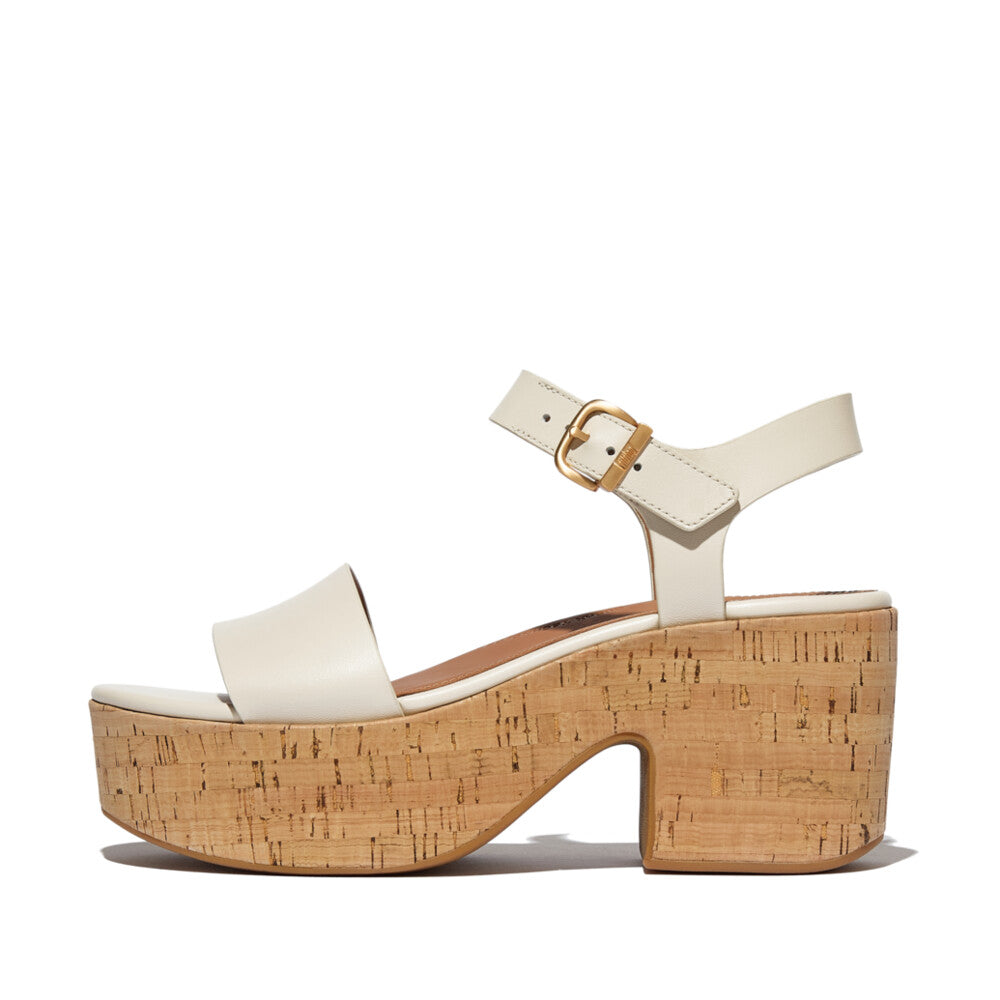 Trenton PLATFFORMS Leather/Cork Heeled Ankle-Strap Sandals Sandal Paris Beige 3