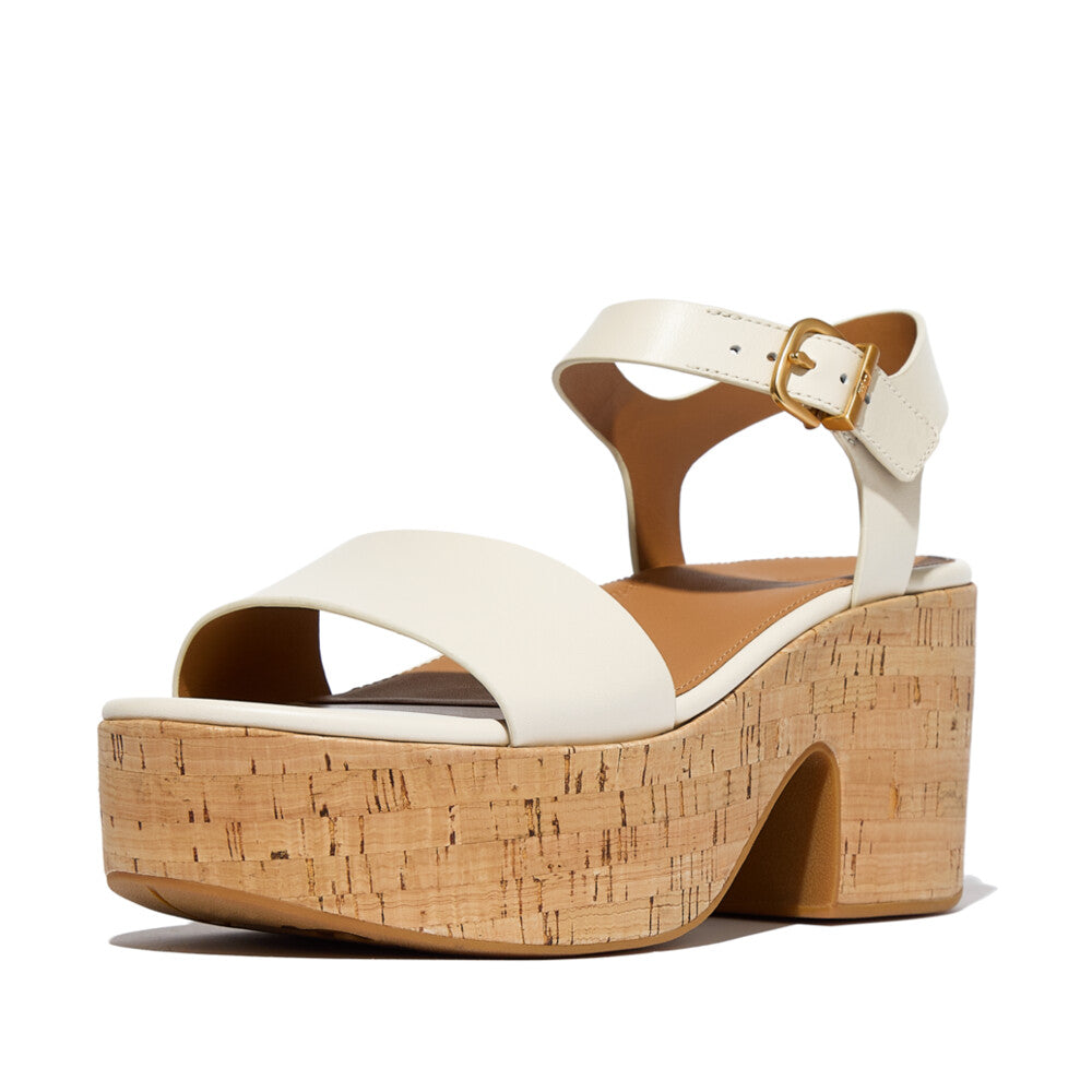 Trenton PLATFFORMS Leather/Cork Heeled Ankle-Strap Sandals Sandal