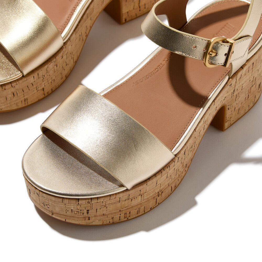 Trenton PLATFFORMS Leather/Cork Heeled Ankle-Strap Sandals Sandal