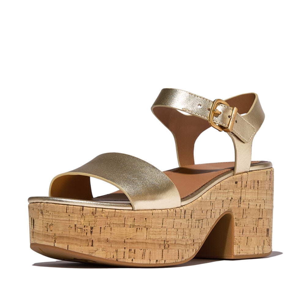 Trenton PLATFFORMS Leather/Cork Heeled Ankle-Strap Sandals Sandal