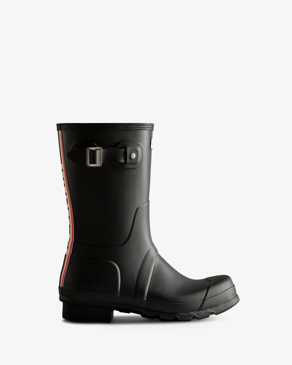 Hunter Men's Tri-Colour Logo Backstrap Short Wellington Boots
