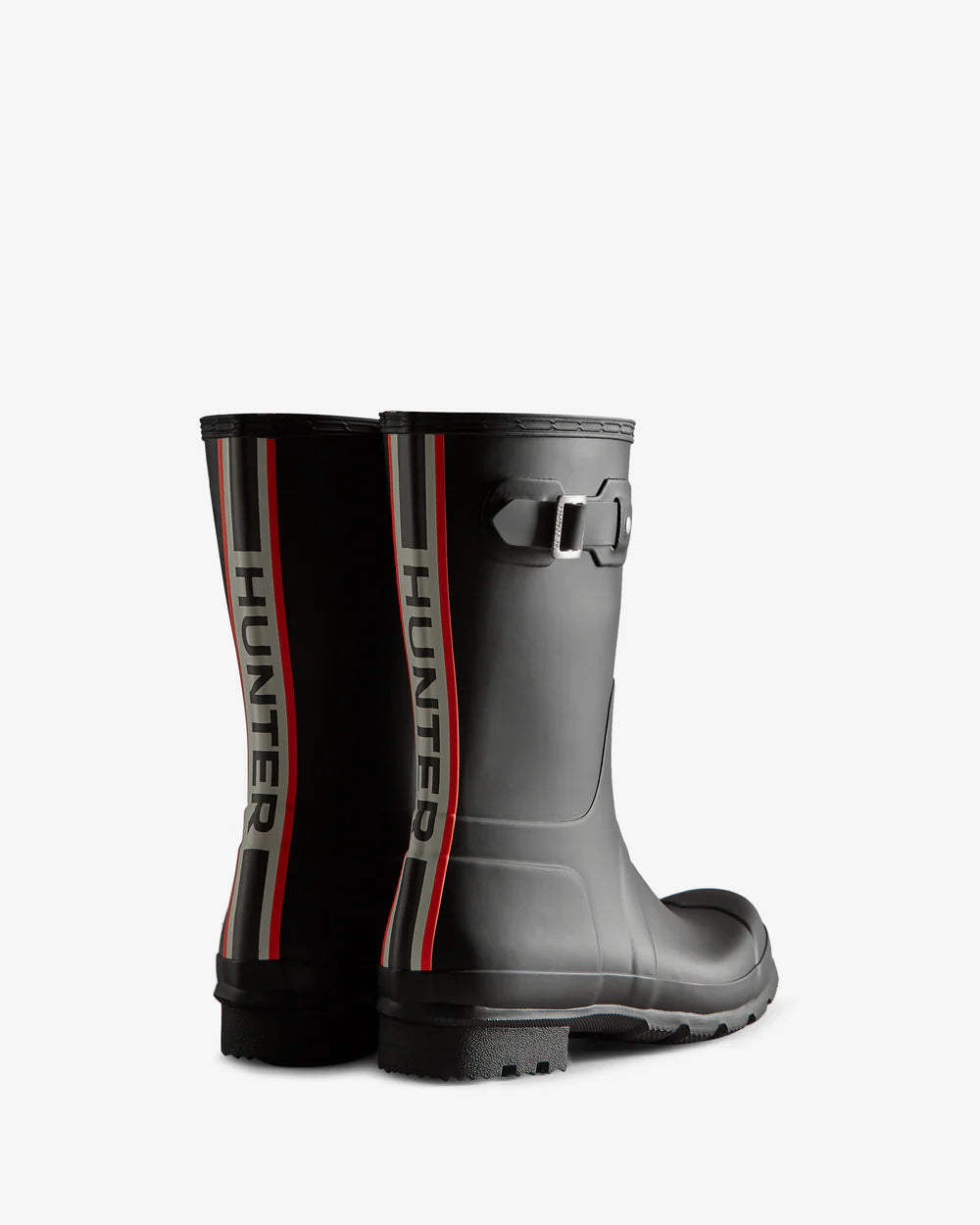 Hunter Men's Tri-Colour Logo Backstrap Short Wellington Boots Boot