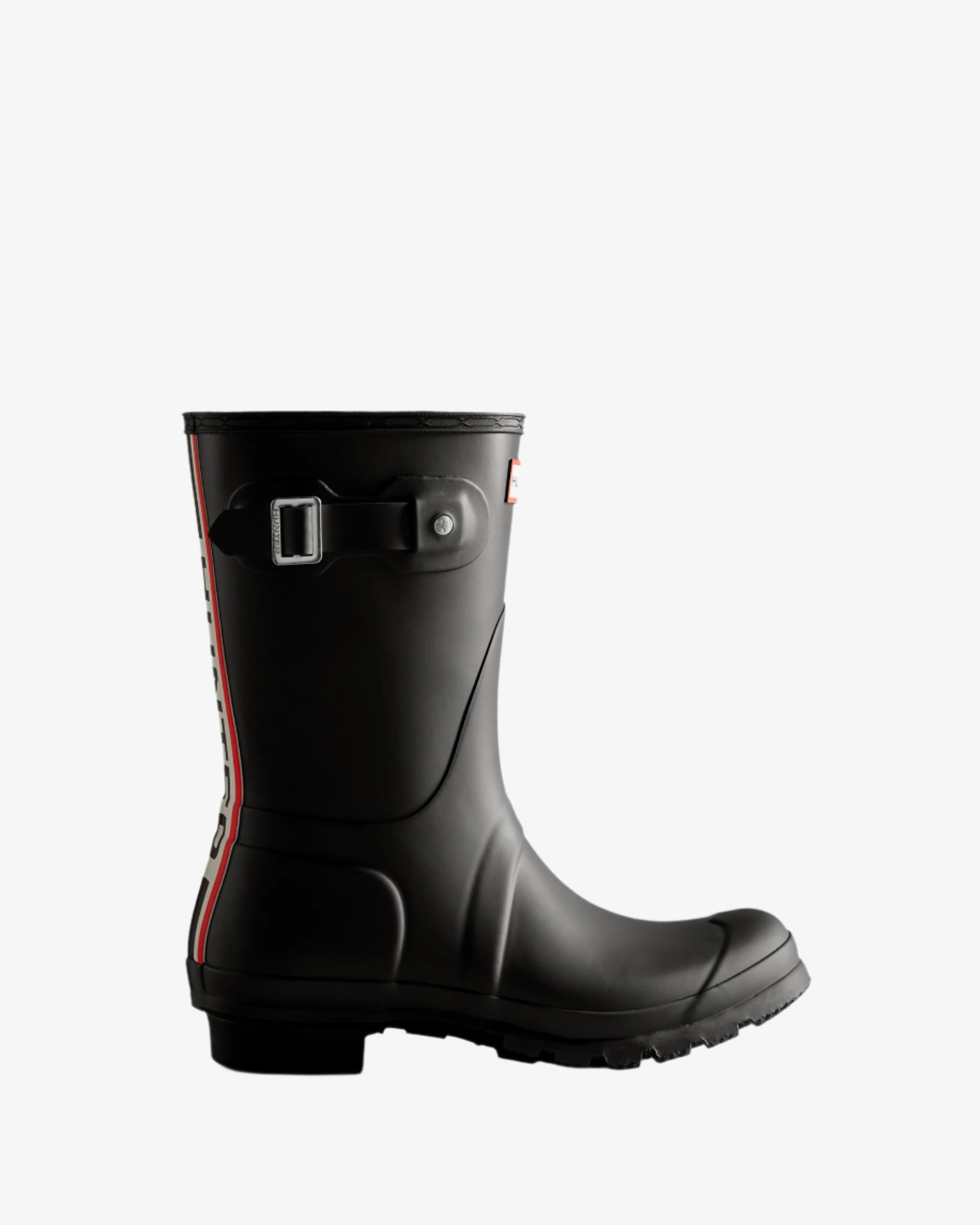 Hunter Women's Tri-Colour Logo Backstrap Short Wellington Boots Boot Black 3