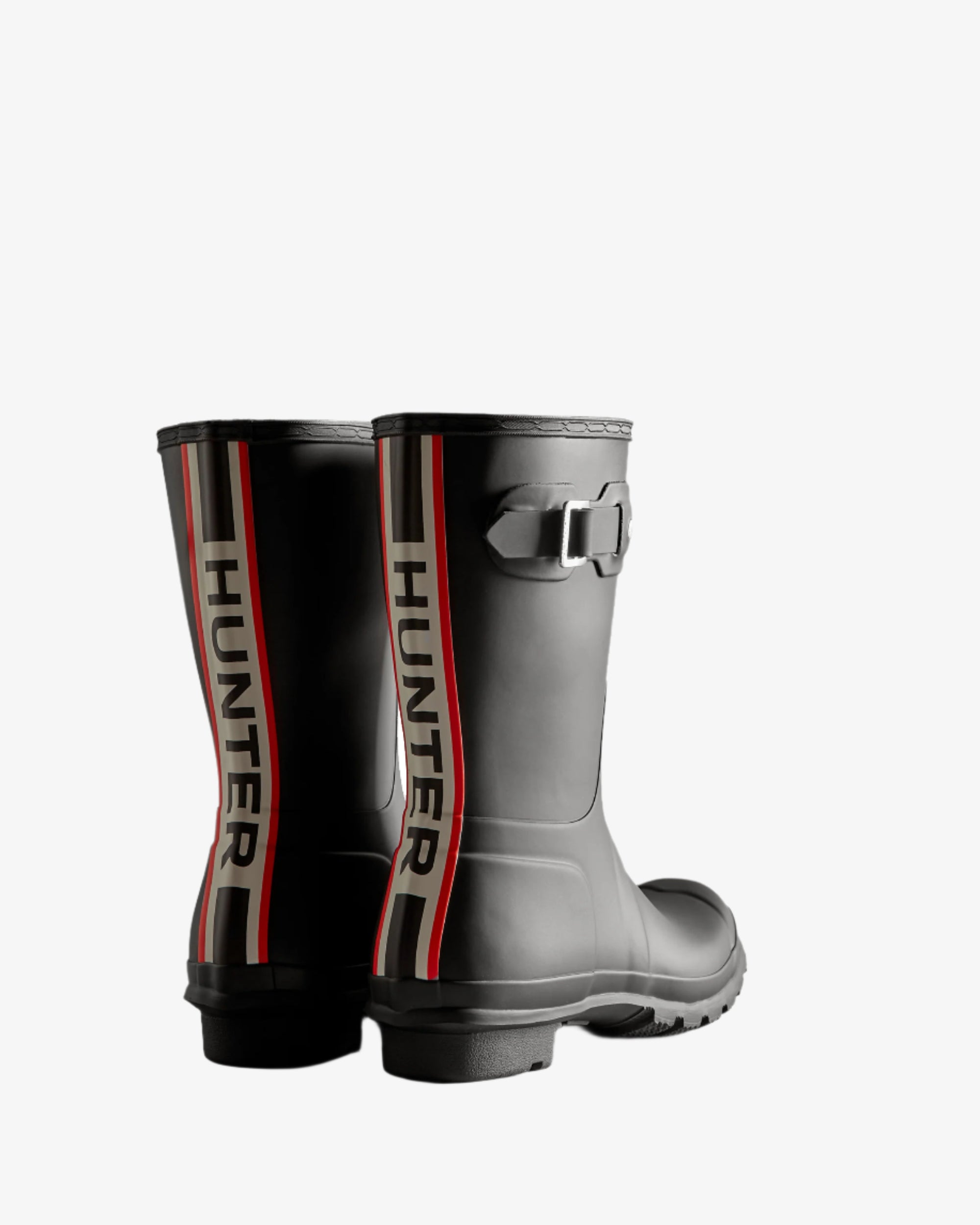 Hunter Women&#39;s Tri-Colour Logo Backstrap Short Wellington Boots Boot