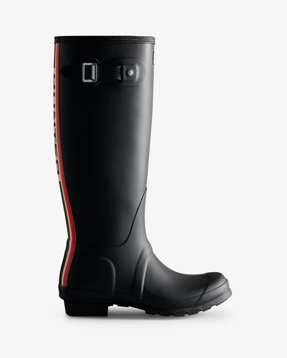 Hunter Women's Tri-Colour Logo Backstrap Tall Wellington Boots Boot Black 3