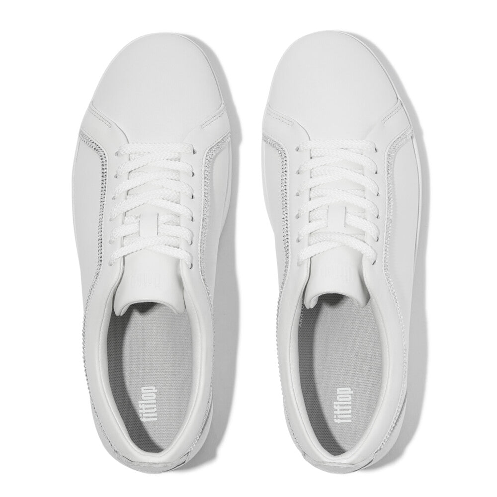 FitFlop Rally Crystal-Trim Leather Trainers Sneaker