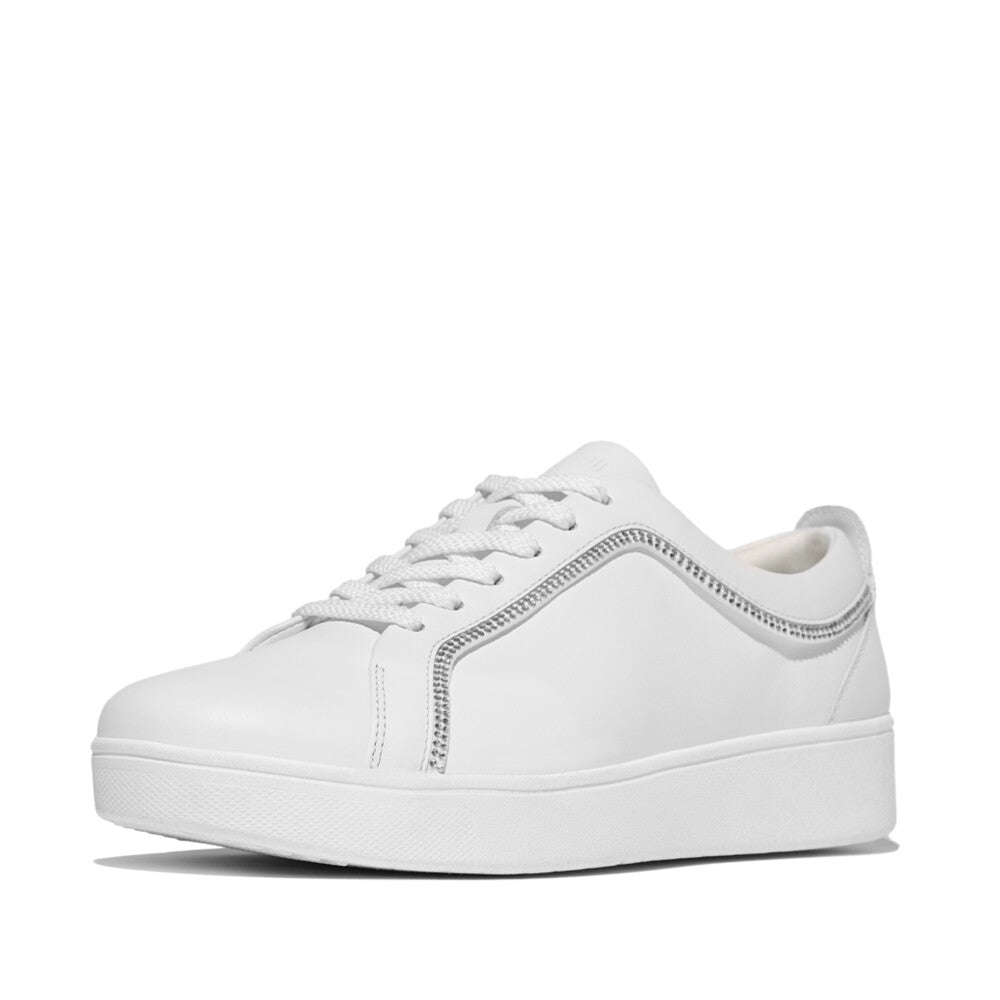 FitFlop Rally Crystal-Trim Leather Trainers Sneaker