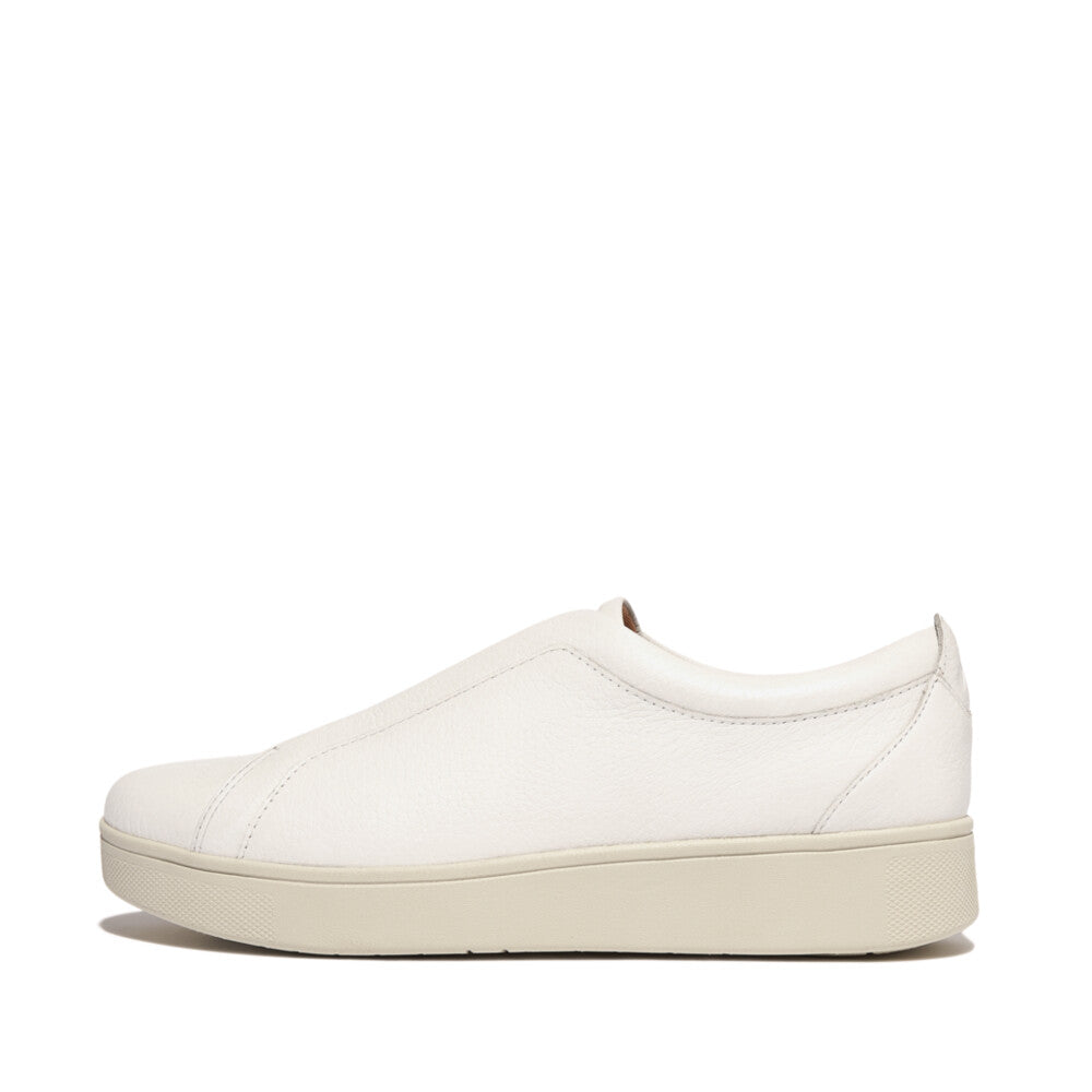 FitFlop FitFlop RALLY Elastic Tumbled-Leather Slip-On Trainers  White 4 