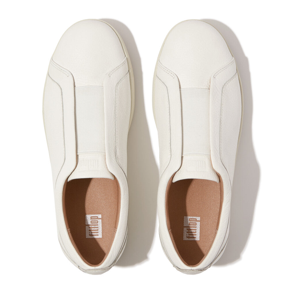 FitFlop RALLY Elastic Tumbled Leather Slip On Trainers Trenton