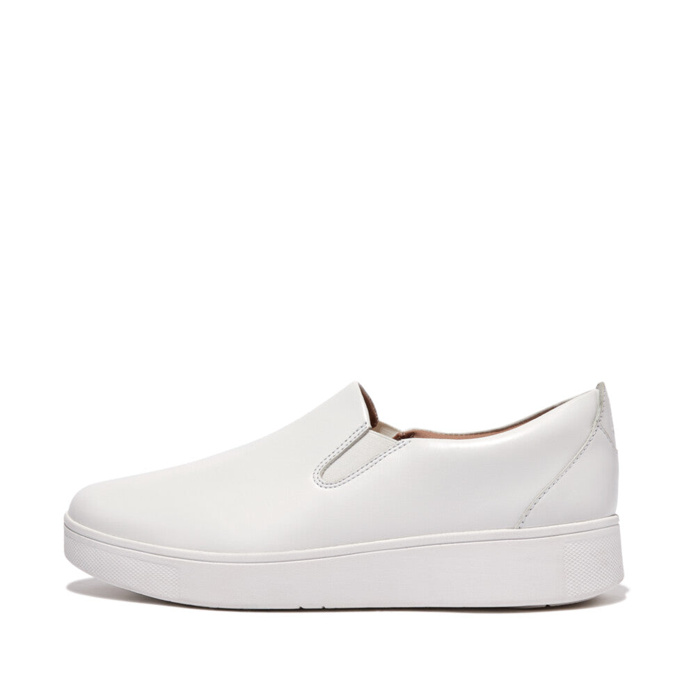 FitFlop Rally Leather Slip-On Skate Sneakers Anatomicush Urban White 5