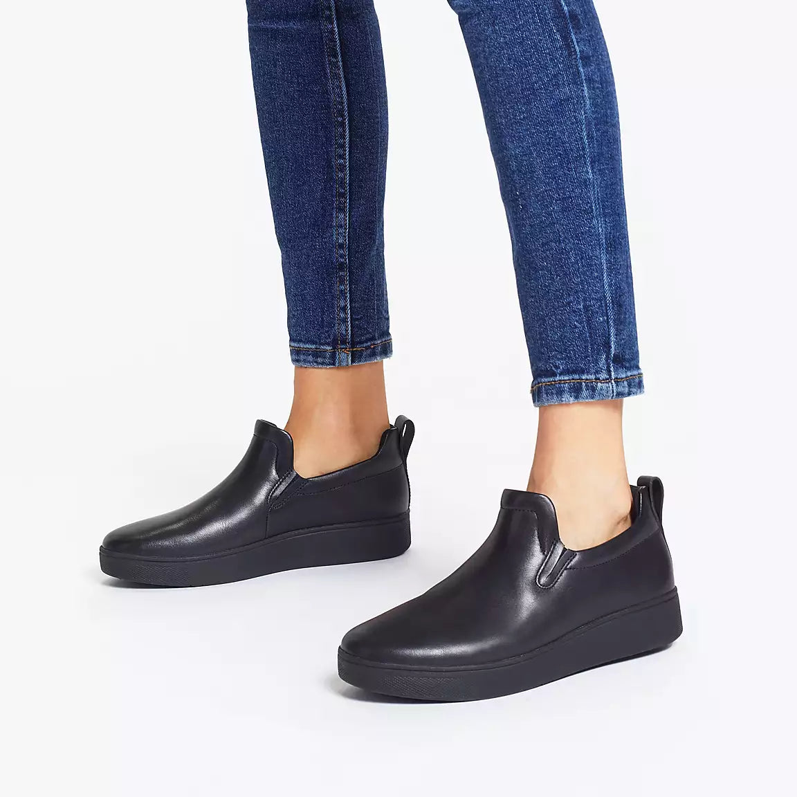 FitFlop Rally Leather Slip-On Skate Trainers Anatomicush