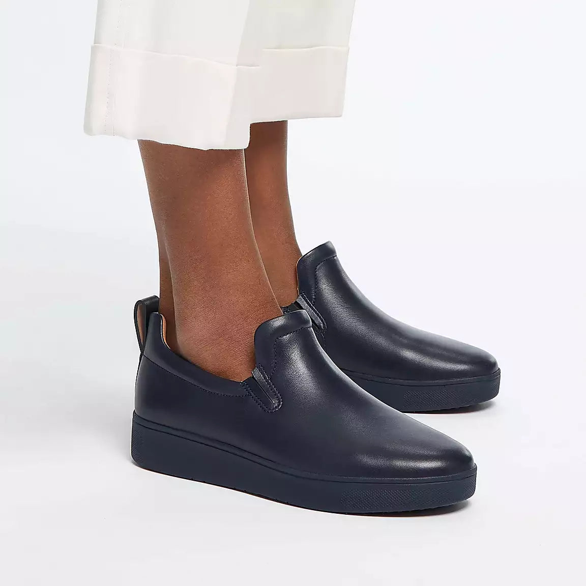 FitFlop Rally Leather Slip-On Skate Trainers Anatomicush