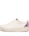 FitFlop FitFlop RALLY Metallic-Backtab Leather Sneakers  Urban White/Wild lilac 4 