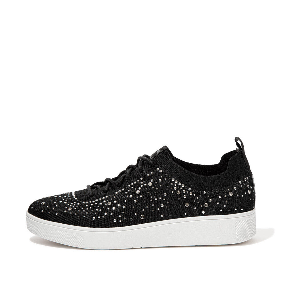 FitFlop FitFlop RALLY Crystal Knit Tennis Trainers  Black 3 