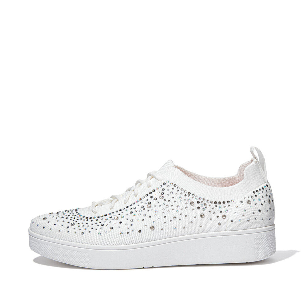 FitFlop Rally Ombre Crystal Knit Trainers Anatomicush Urban White 3