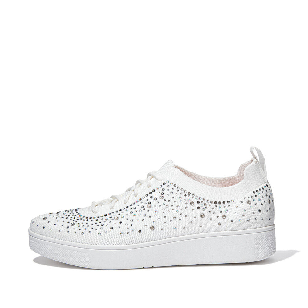 FitFlop FitFlop RALLY OMBRE Crystal Knit Trainers  Urban White 3 