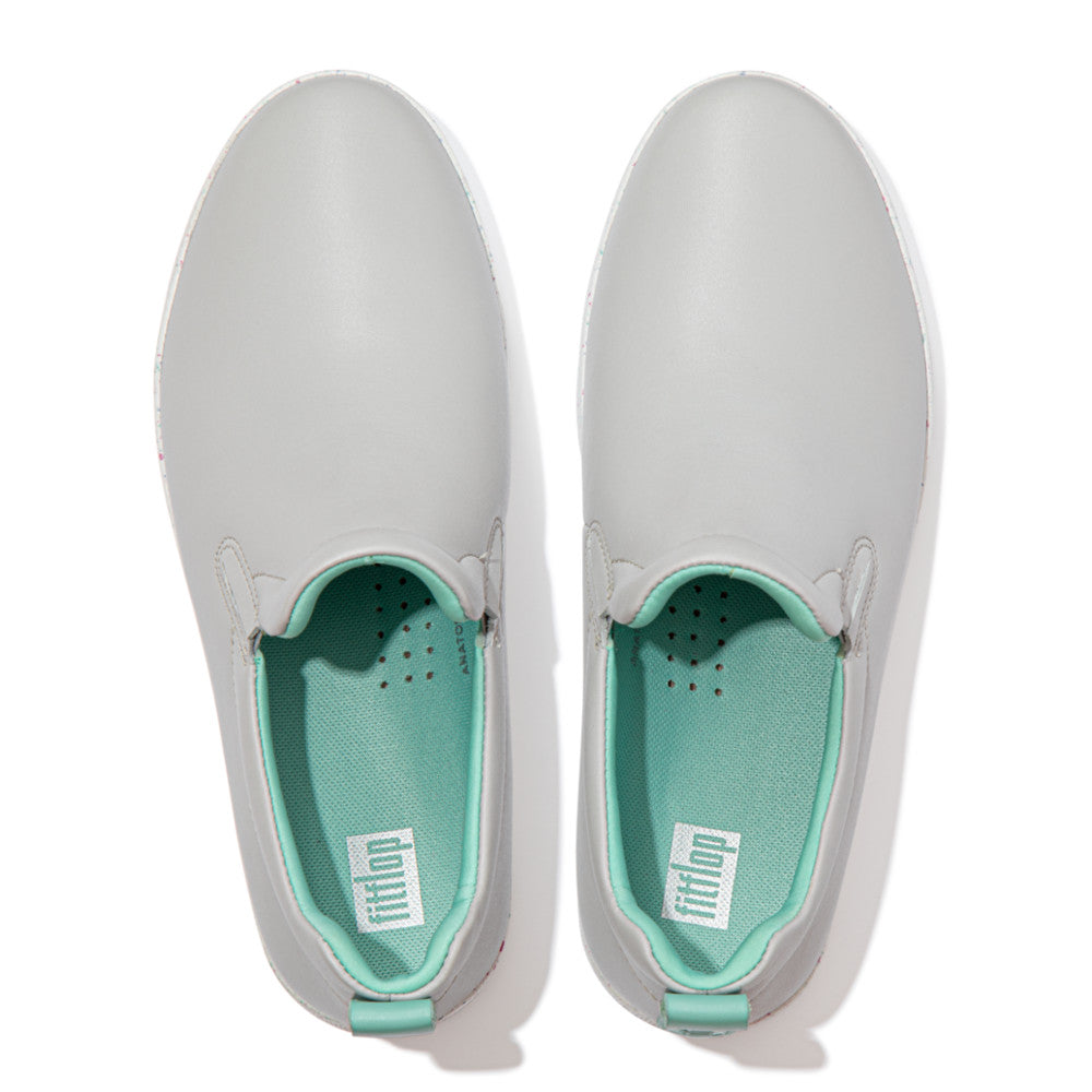 FitFlop Rally Speckle-Sole Leather Slip-On Trainers Anatomicush
