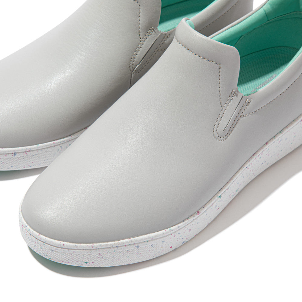 FitFlop Rally Speckle-Sole Leather Slip-On Trainers Anatomicush