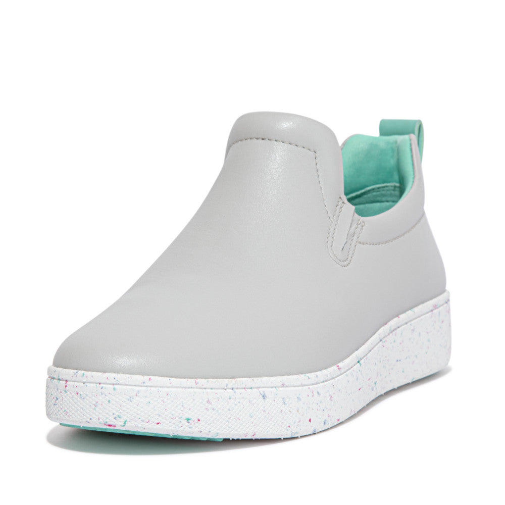 FitFlop Rally Speckle-Sole Leather Slip-On Trainers Anatomicush