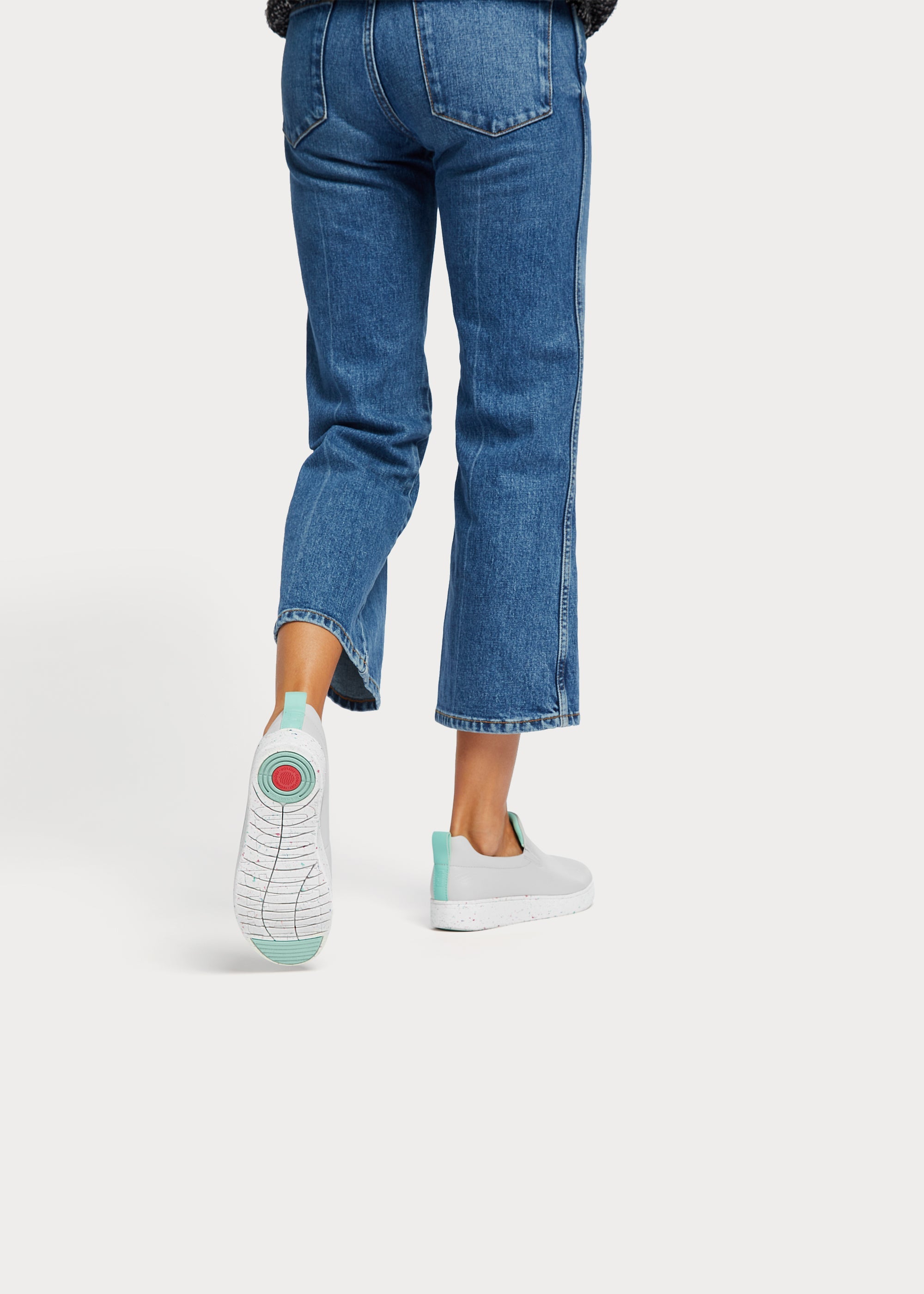 FitFlop Rally Speckle-Sole Leather Slip-On Trainers Anatomicush