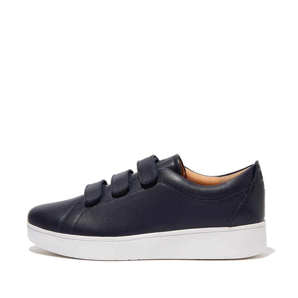FitFlop Rally Strap Leather Trainers Anatomicush Midnight Navy 4