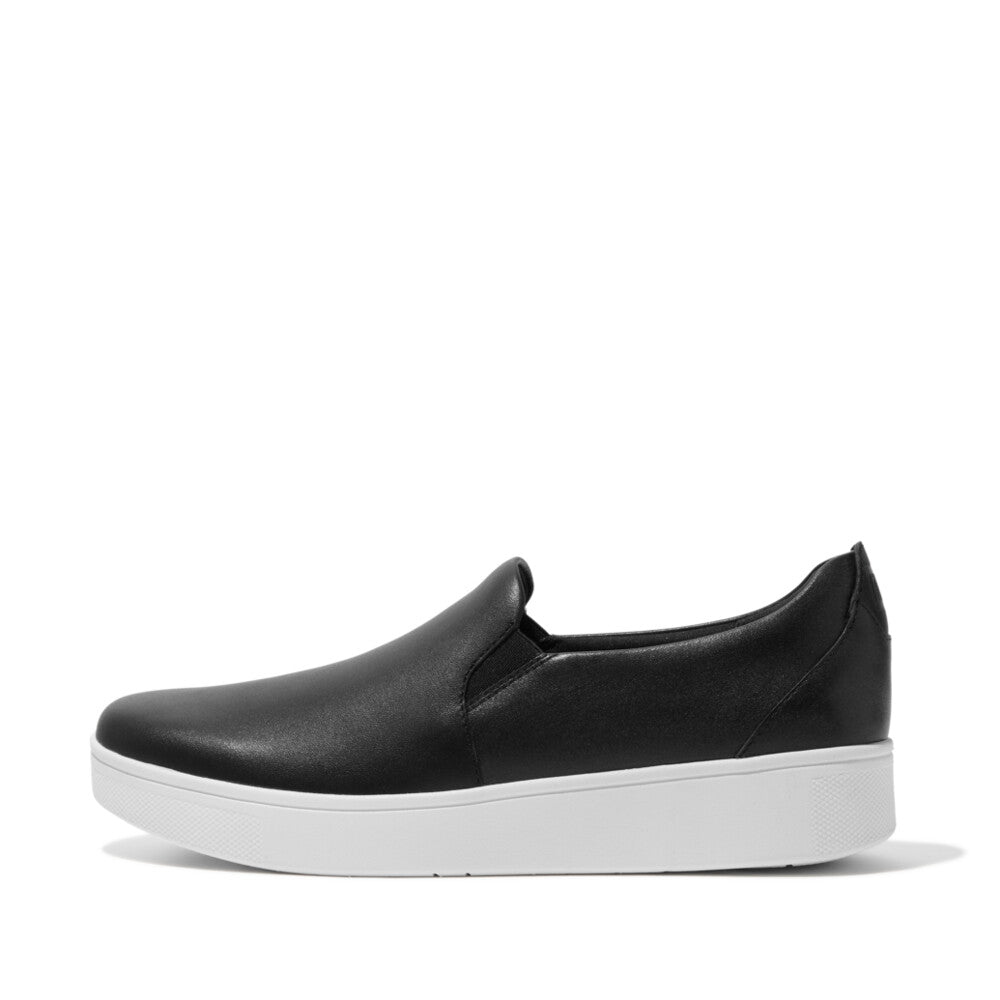 FitFlop Rally Leather Slip-On Skate Sneakers Anatomicush Black 4