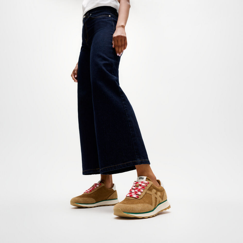 RETRO-Q  FF Cord Fabric/Suede Trainers