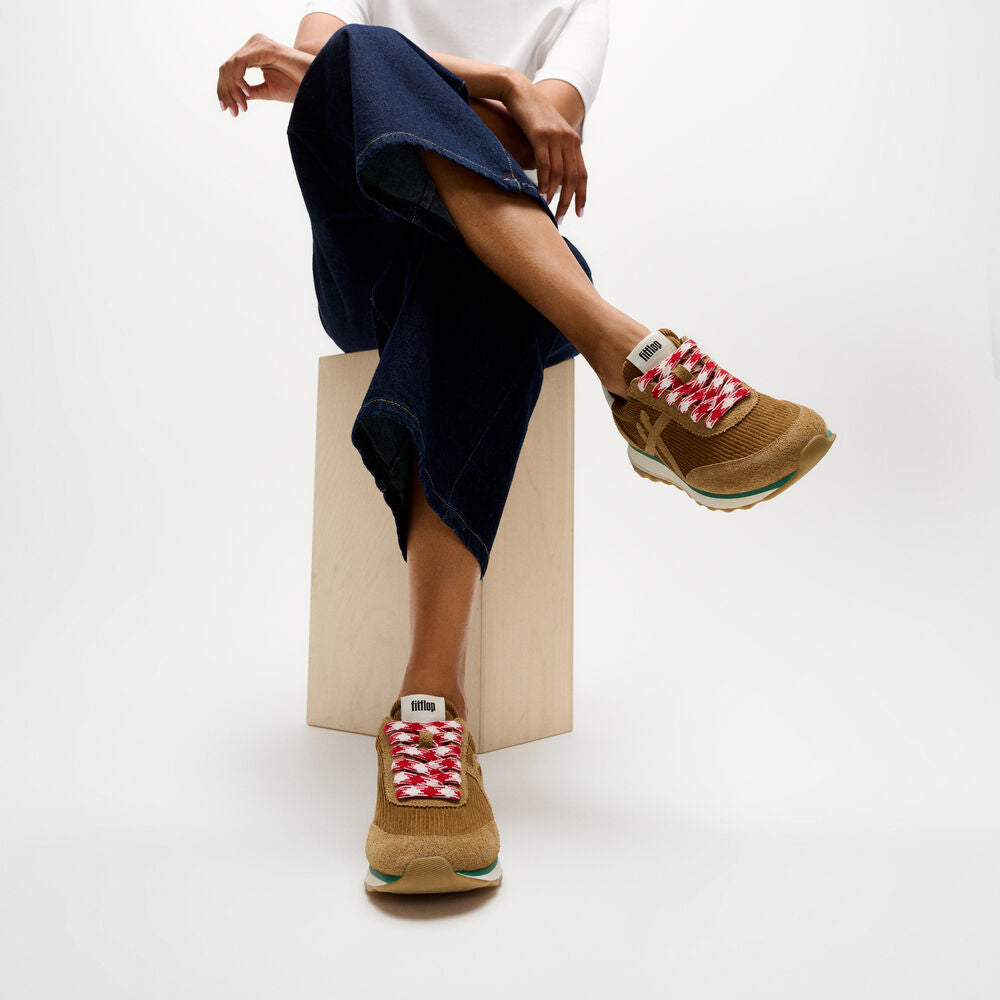 RETRO-Q  FF Cord Fabric/Suede Trainers