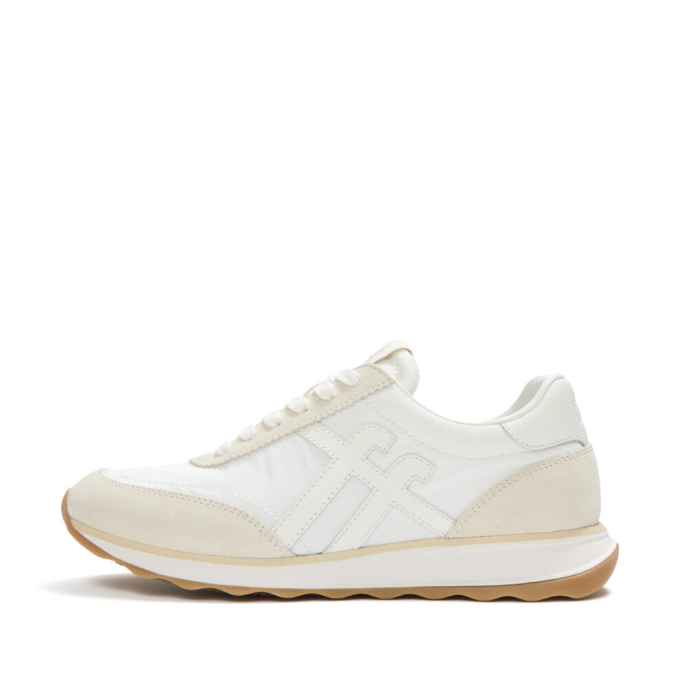 FitFlop FitFlop RETRO-Q FF Fabric/Suede Trainers SNEAKER UK3 Urban White Mix