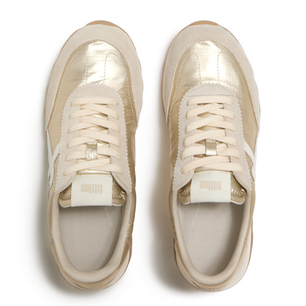 FitFlop FitFlop RETRO-Q FF Metallic-Fabric/Suede Trainers SNEAKER