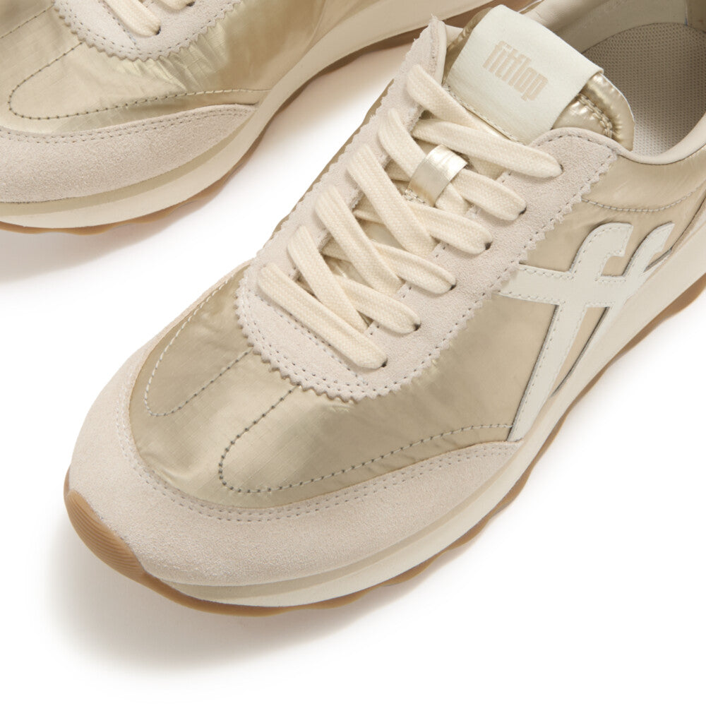 FitFlop FitFlop RETRO-Q FF Metallic-Fabric/Suede Trainers SNEAKER